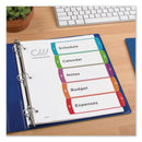 Avery Customizable TOC Ready Index Multicolor Tab Dividers, 5-Tab, 1 to 5, 11 x 8.5, White, Contemporary Color Tabs, 1 Set