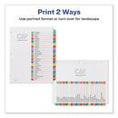 Avery Customizable TOC Ready Index Multicolor Tab Dividers, 31-Tab, 1 to 31, 11 x 8.5, White, Contemporary Color Tabs, 1 Set