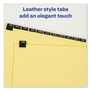 Avery Preprinted Black Leather Tab Dividers w/Copper Reinforced Holes, 12-Tab, Jan. to Dec., 11 x 8.5, Buff, 1 Set