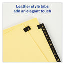 Avery Preprinted Black Leather Tab Dividers w/Copper Reinforced Holes, 25-Tab, A to Z, 11 x 8.5, Buff, 1 Set