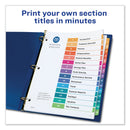 Avery Customizable TOC Ready Index Multicolor Tab Dividers, 15-Tab, 1 to 15, 11 x 8.5, White, Traditional Color Tabs, 6 Sets