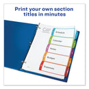 Avery Customizable TOC Ready Index Multicolor Tab Dividers, 5-Tab, 1 to 5, 11 x 8.5, White, Contemporary Color Tabs, 1 Set