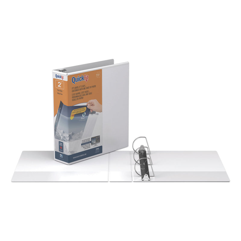 Stride QuickFit D-Ring View Binder, 3 Rings, 2" Capacity, 11 x 8.5, White