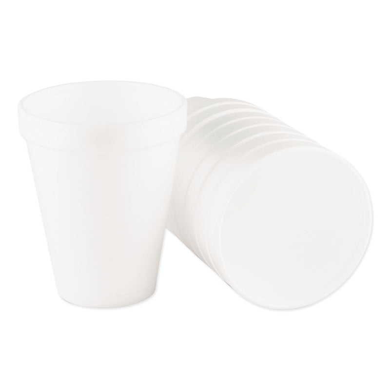 Dart Foam Drink Cups, 10 oz, White, 25/Bag, 40 Bags/Carton
