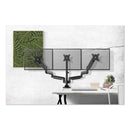 Alera AdaptivErgo Triple Arm with USB for 32" Monitors, 360 deg Rotation, +90/-90 deg Tilt, 90 deg Pan, Black, Supports 15.4 lb