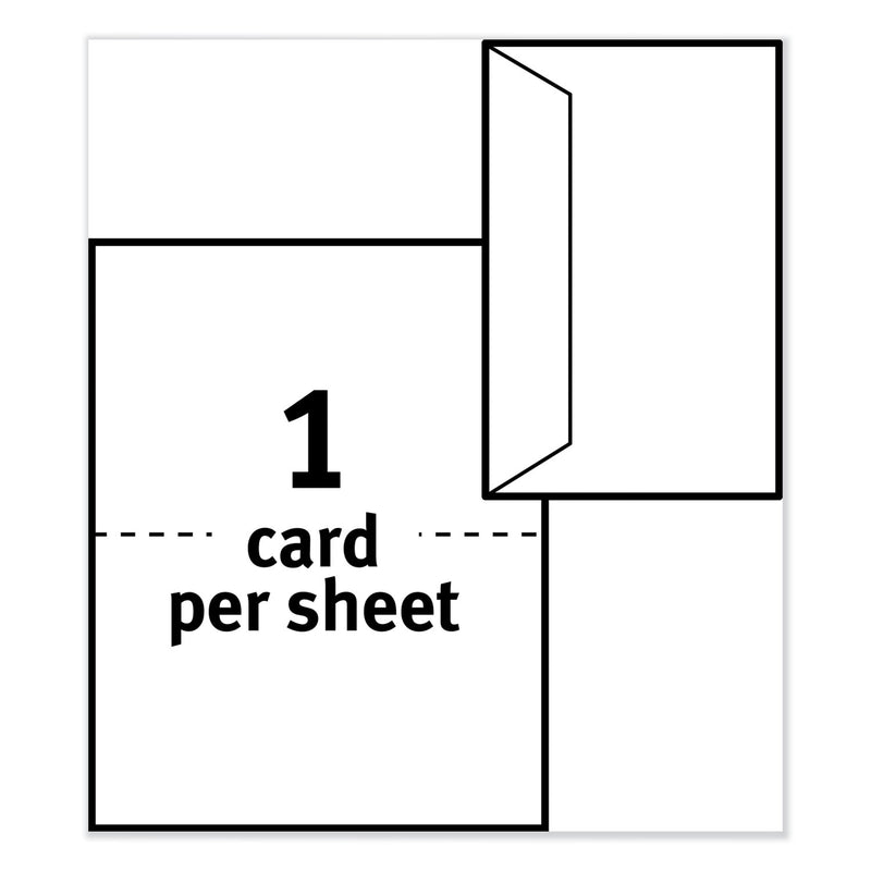 Avery Half-Fold Greeting Cards with Matching Envelopes, Inkjet, 85 lb, 5.5 x 8.5, Matte White, 1 Card/Sheet, 30 Sheets/Box