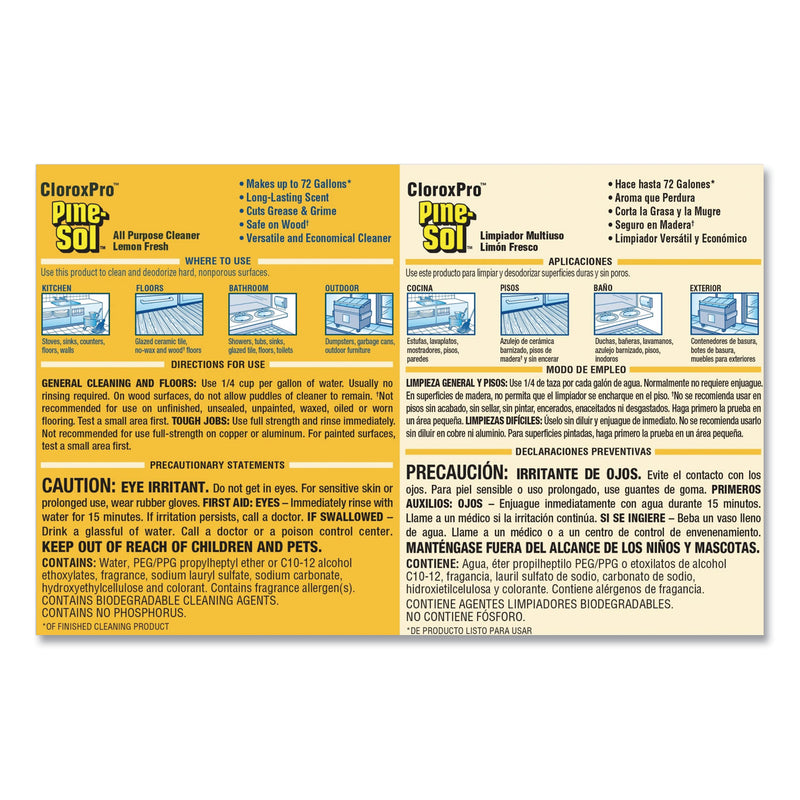 Pine-Sol All Purpose Cleaner, Lemon Fresh, 144 oz Bottle, 3/Carton