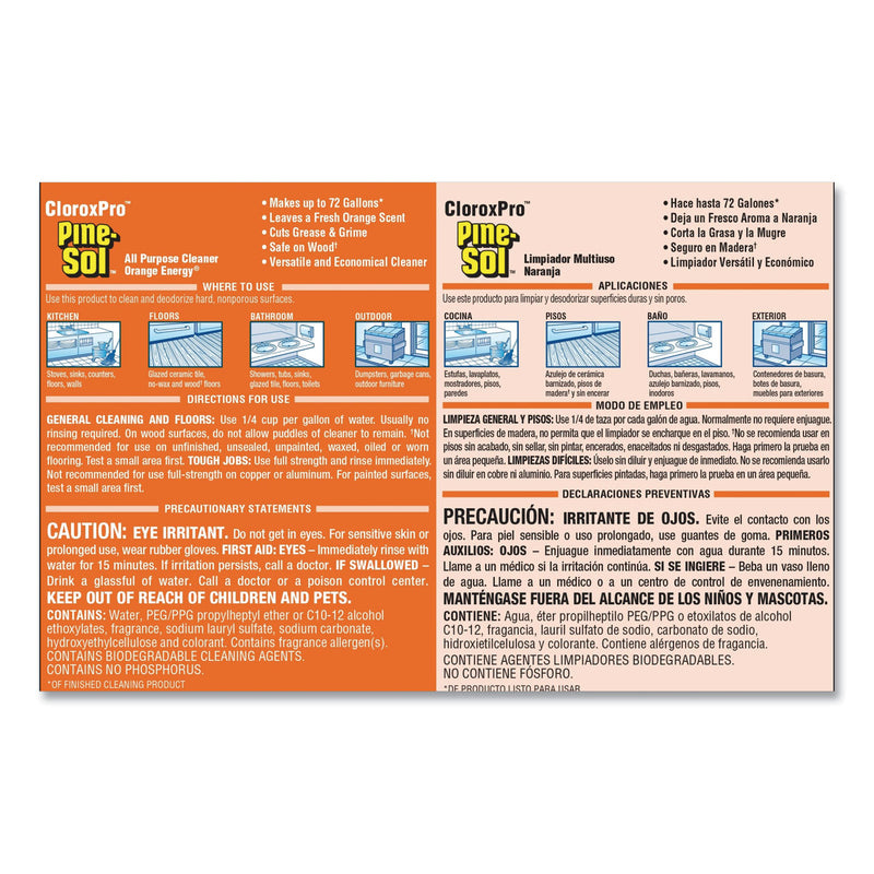 Pine-Sol All-Purpose Cleaner, Orange Energy, 144 oz Bottle, 3/Carton