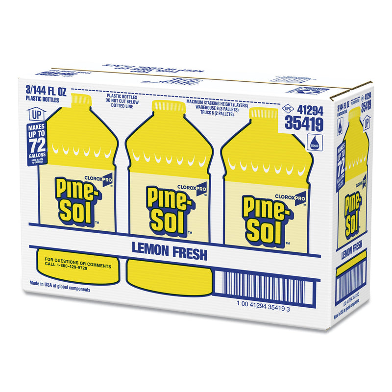 Pine-Sol All Purpose Cleaner, Lemon Fresh, 144 oz Bottle, 3/Carton