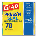 Glad Press'n Seal Food Plastic Wrap, 70 Square Foot Roll, 12 Rolls/Carton