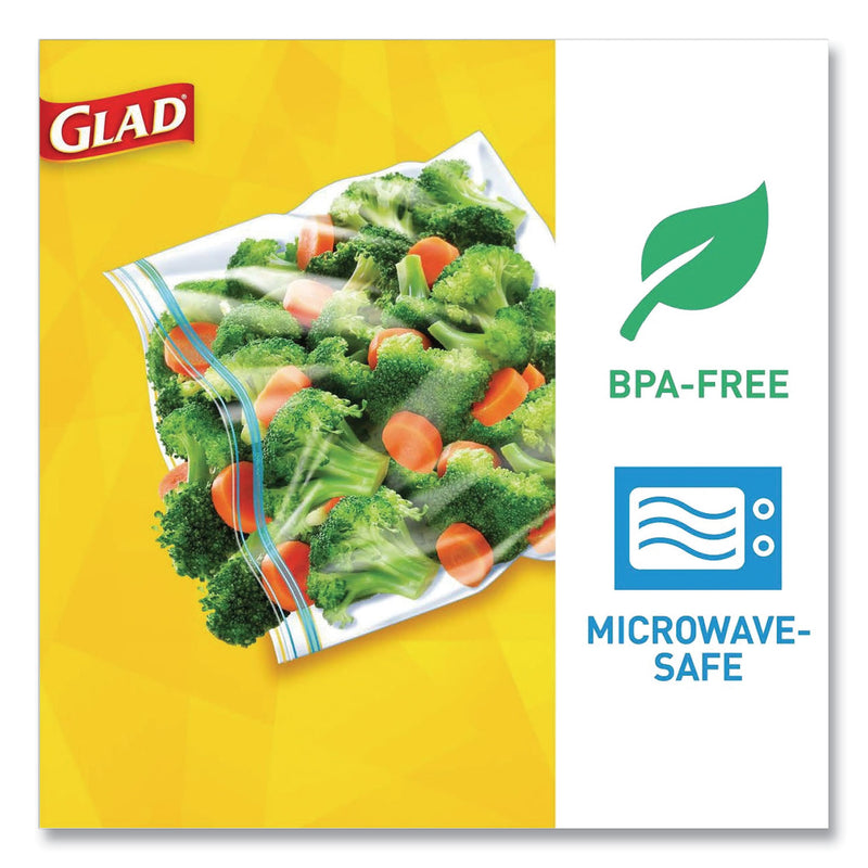 Glad Sandwich Zipper Bags, 6.63" x 8", Clear, 600/Carton