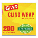 Glad ClingWrap Plastic Wrap, 200 Square Foot Roll, Clear