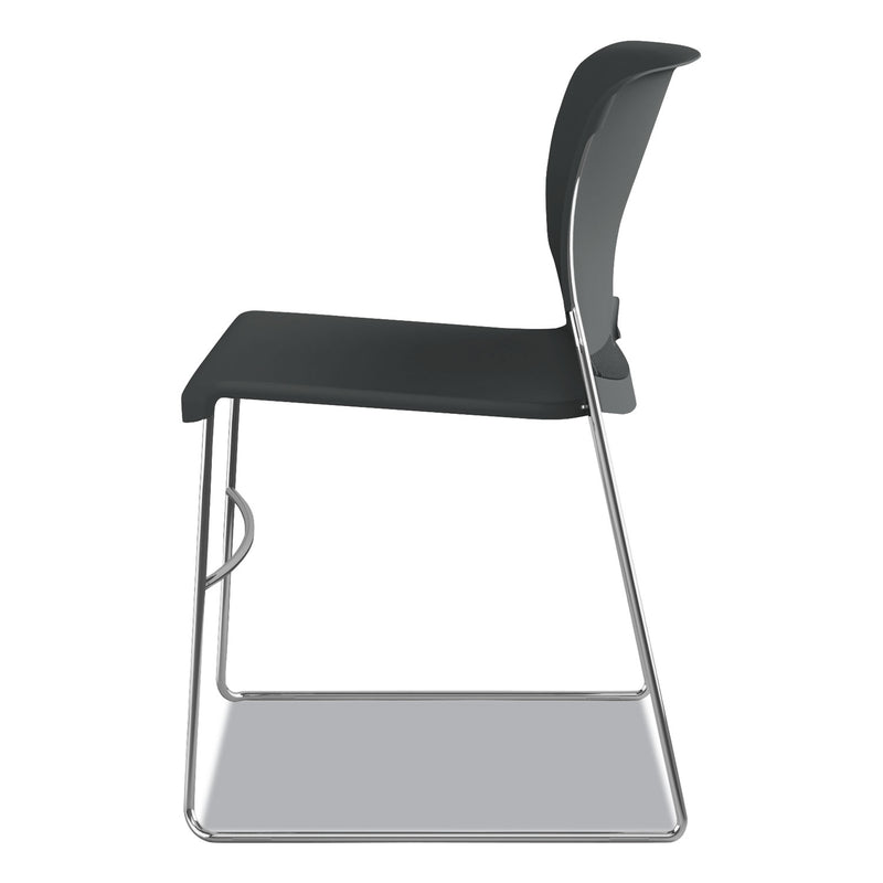 HON Olson Stacker High Density Chair, Supports Up to 300 lb, Lava Seat/Back, Chrome Base, 4/Carton