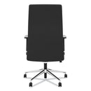 HON Define Executive High-Back Leather Chair, Supports 250 lb, 17" to 21" Seat Height, Black Seat/Back, Polished Chrome Base