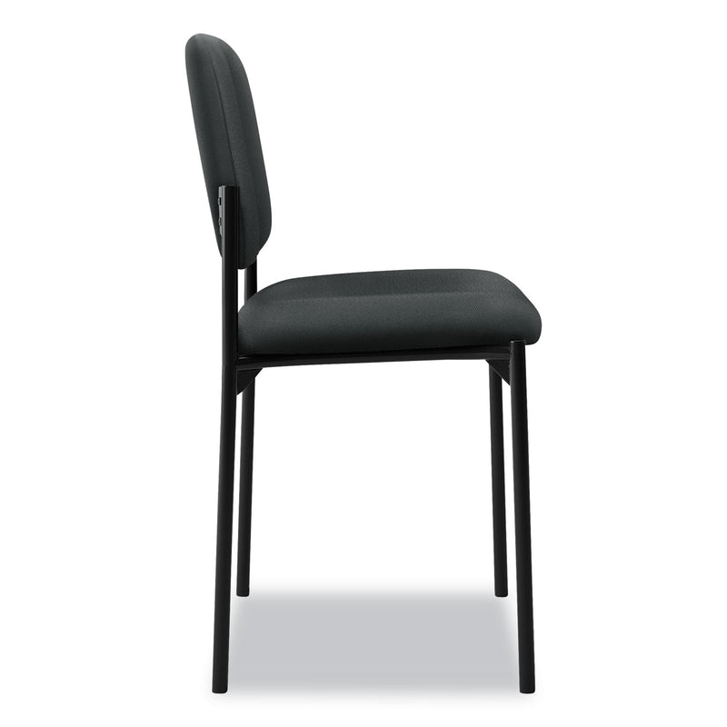 HON VL606 Stacking Guest Chair without Arms, Supports Up to 250 lb, Charcoal Seat/Back, Black Base