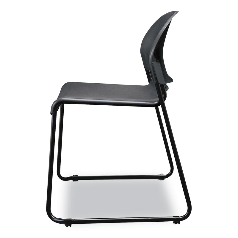 HON GuestStacker High Density Chairs, Supports Up to 300 lb, Lava Seat/Back, Black Base, 4/Carton