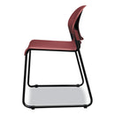 HON GuestStacker High Density Chairs, Supports Up to 300 lb, Mulberry Seat/Back, Black Base, 4/Carton