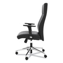 HON Define Executive High-Back Leather Chair, Supports 250 lb, 17" to 21" Seat Height, Black Seat/Back, Polished Chrome Base