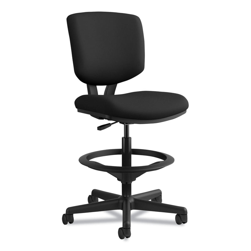 HON Volt Series Adjustable Task Stool, Supports Up to 275 lb, 22.88" to 32.38" Seat Height, Black