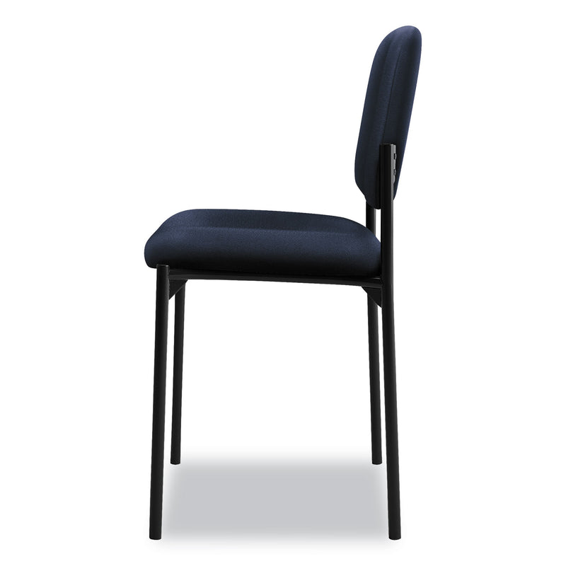 HON VL606 Stacking Guest Chair without Arms, Supports Up to 250 lb, Navy Seat/Back, Black Base