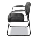 HON HVL653 Leather Guest Chair, 22.25" x 23" x 32", Black