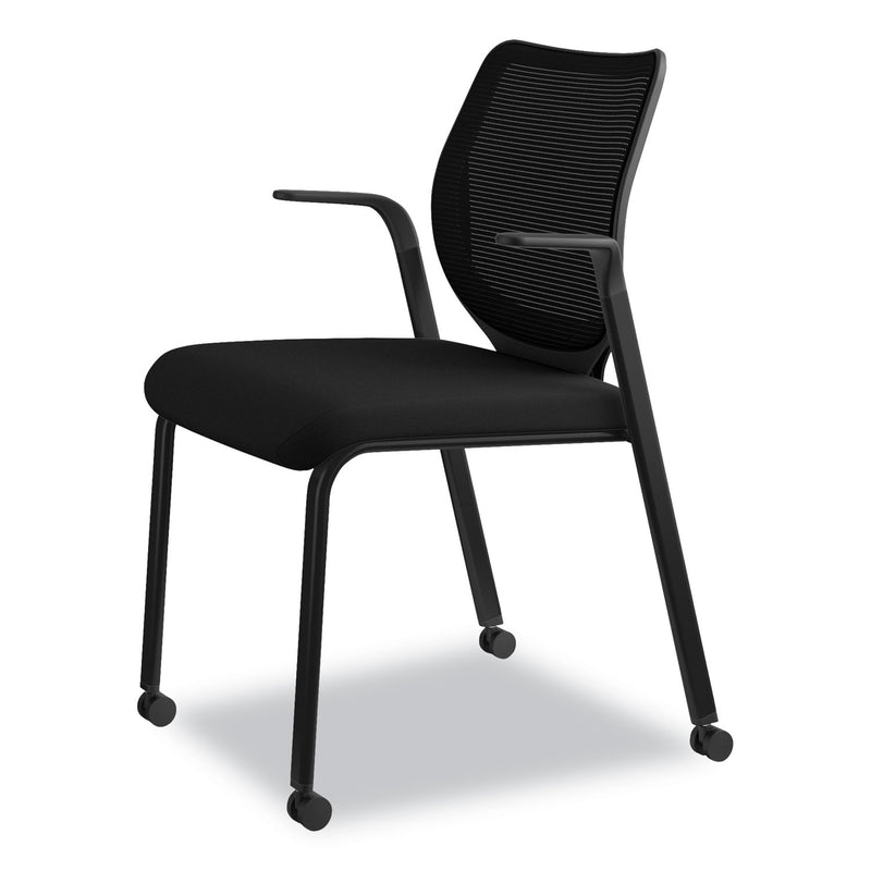 HON Nucleus Series Multipurpose Stacking Chair, ilira-Stretch M4 Back, Supports Up to 300 lb, Black