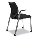 HON Nucleus Series Multipurpose Stacking Chair, ilira-Stretch M4 Back, Supports Up to 300 lb, Black Seat/Back, Platinum Base