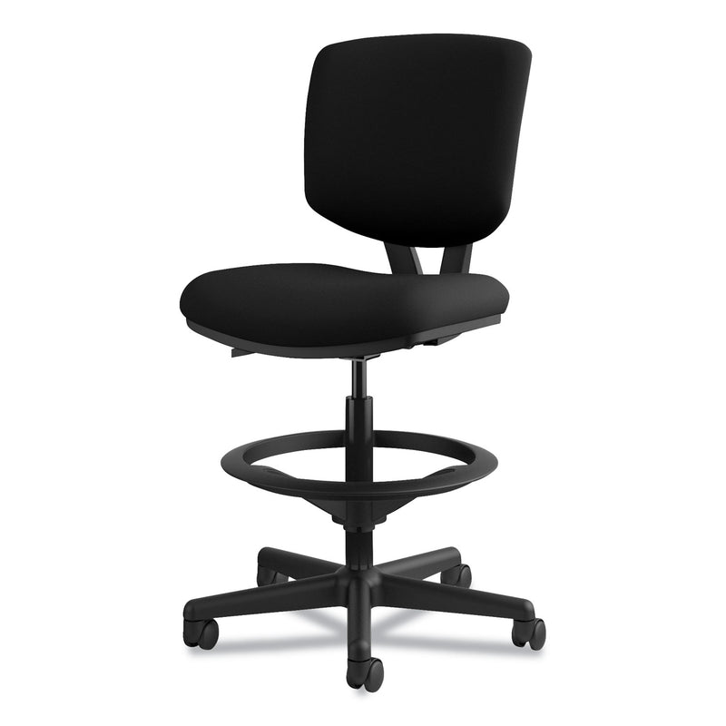HON Volt Series Adjustable Task Stool, Supports Up to 275 lb, 22.88" to 32.38" Seat Height, Black
