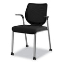 HON Nucleus Series Multipurpose Stacking Chair, ilira-Stretch M4 Back, Supports Up to 300 lb, Black Seat/Back, Platinum Base