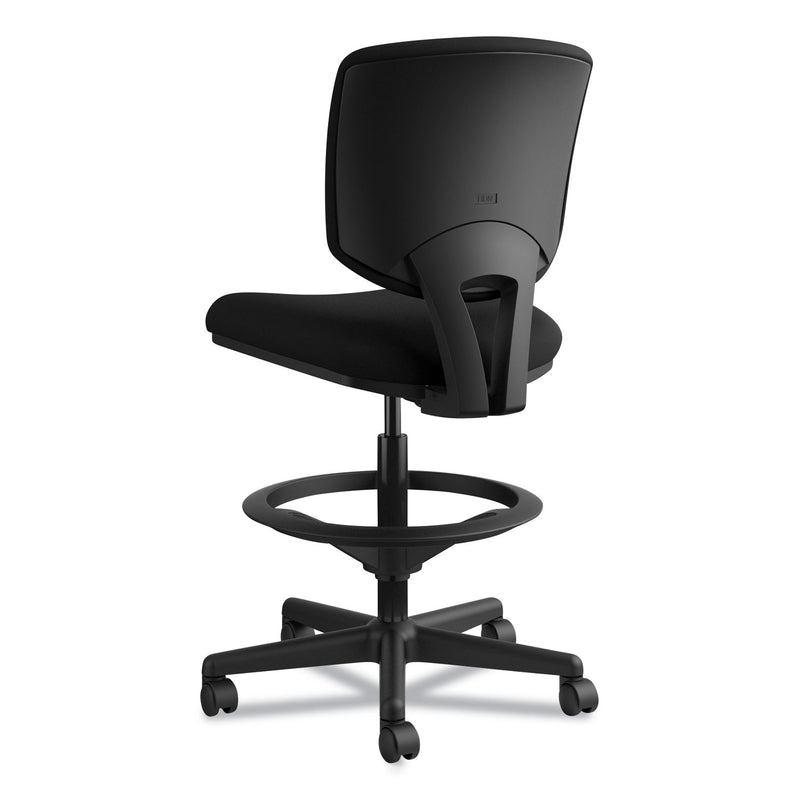 HON Volt Series Adjustable Task Stool, Supports Up to 275 lb, 22.88" to 32.38" Seat Height, Black