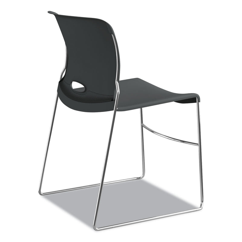 HON Olson Stacker High Density Chair, Supports Up to 300 lb, Lava Seat/Back, Chrome Base, 4/Carton