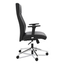 HON Define Executive High-Back Leather Chair, Supports 250 lb, 17" to 21" Seat Height, Black Seat/Back, Polished Chrome Base