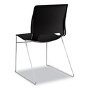 HON Motivate High-Density Stacking Chair, Supports Up to 300 lb, Onyx Seat, Black Back, Chrome Base, 4/Carton