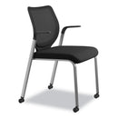 HON Nucleus Series Multipurpose Stacking Chair, ilira-Stretch M4 Back, Supports Up to 300 lb, Black Seat/Back, Platinum Base