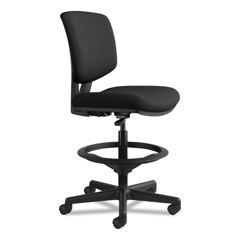 HON Volt Series Adjustable Task Stool, Supports Up to 275 lb, 22.88" to 32.38" Seat Height, Black