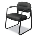 HON HVL653 Leather Guest Chair, 22.25" x 23" x 32", Black