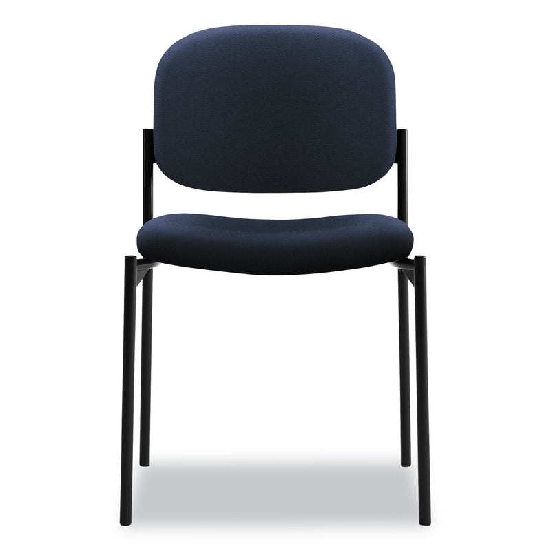 HON VL606 Stacking Guest Chair without Arms, Supports Up to 250 lb, Navy Seat/Back, Black Base