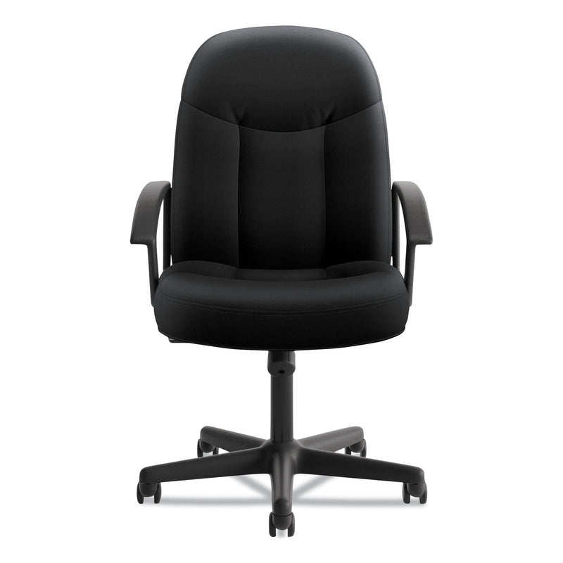 HON HVL601 Series Executive High-Back Chair, Supports Up to 250 lb, 17.44" to 20.94" Seat Height, Black
