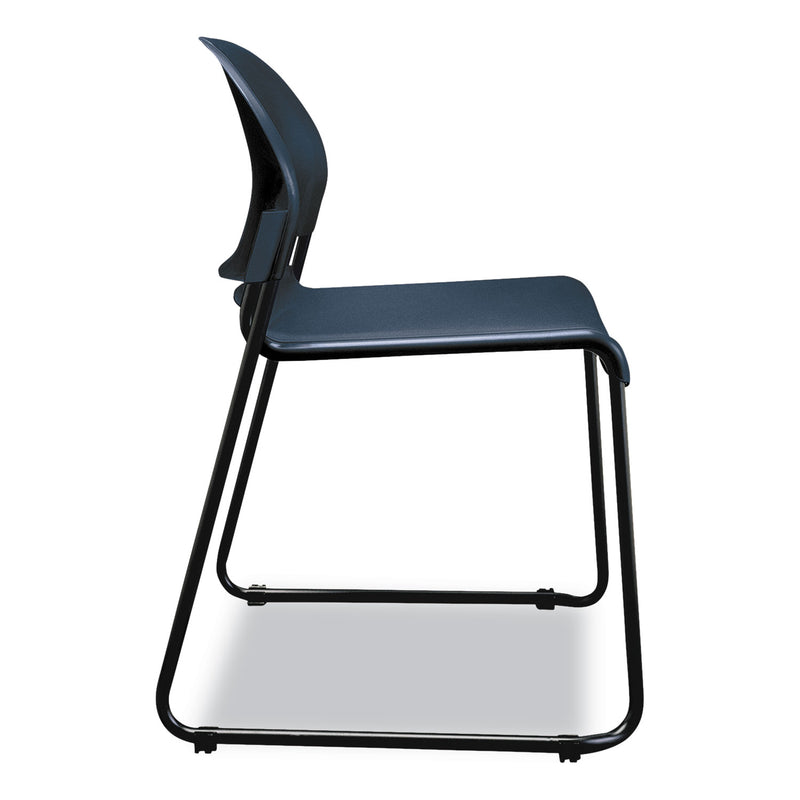 HON GuestStacker High Density Chairs, Supports Up to 300 lb, Regatta Seat/Back, Black Base, 4/Carton