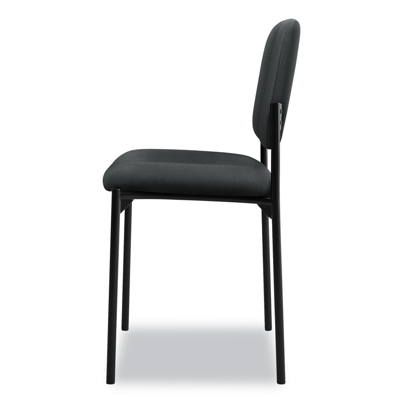 HON VL606 Stacking Guest Chair without Arms, Supports Up to 250 lb, Charcoal Seat/Back, Black Base