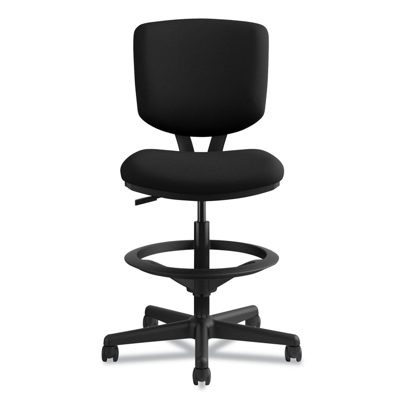 HON Volt Series Adjustable Task Stool, Supports Up to 275 lb, 22.88" to 32.38" Seat Height, Black