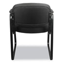 HON HVL653 Leather Guest Chair, 22.25" x 23" x 32", Black
