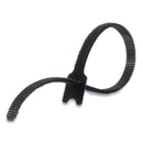 VELCRO ONE-WRAP Pre-Cut Thin Ties, 0.25" x 8", Black, 25/Pack