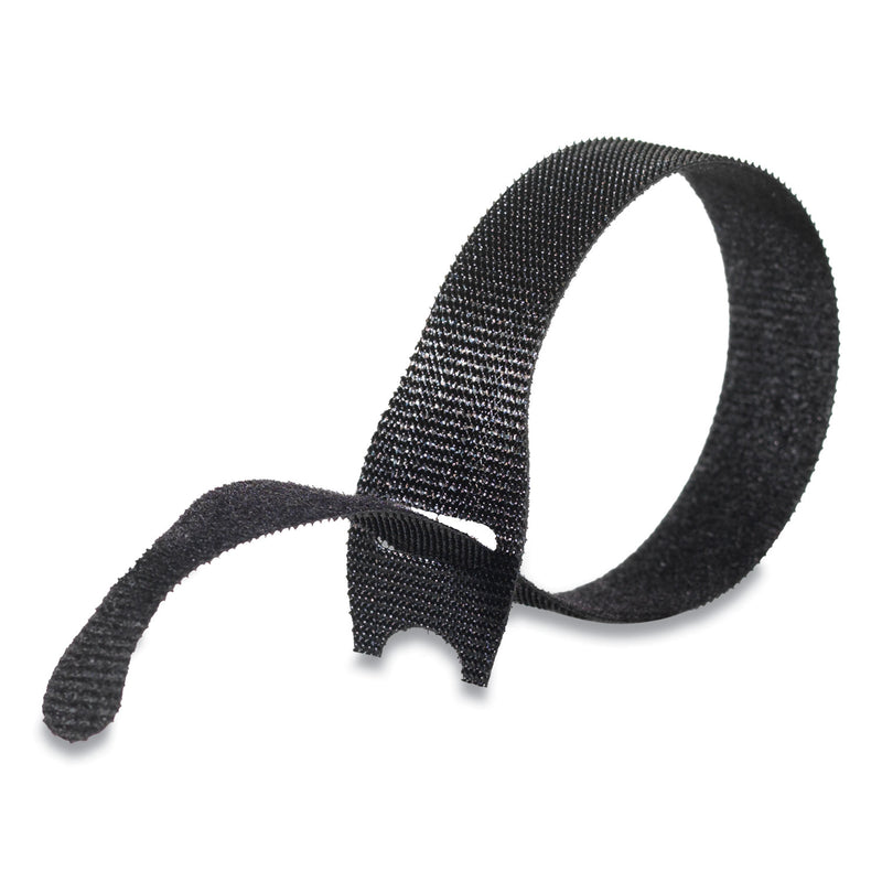 VELCRO ONE-WRAP Pre-Cut Thin Ties, 0.5" x 8", Black, 50/Pack