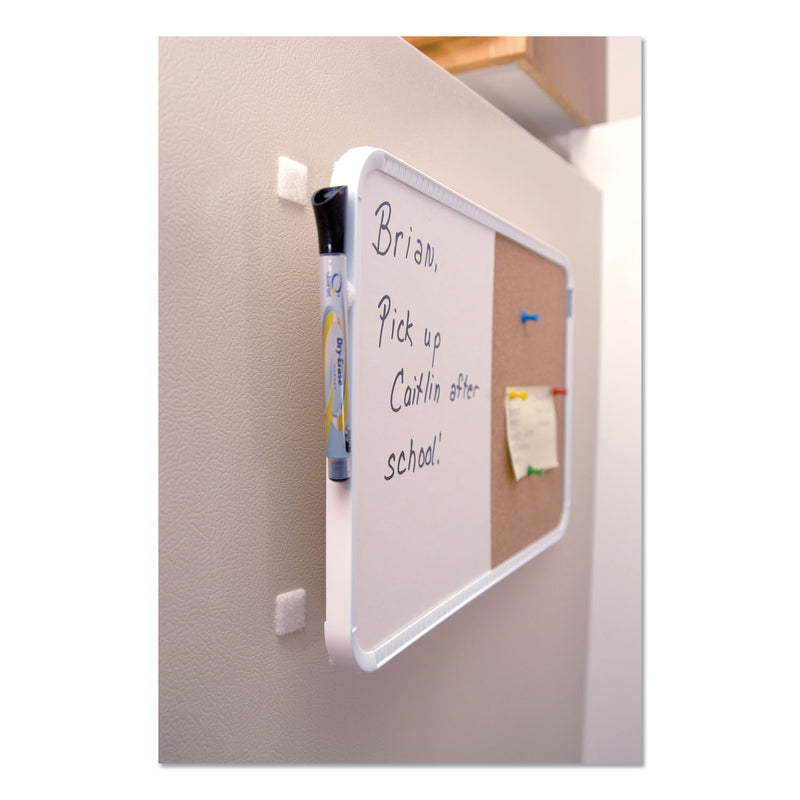 VELCRO Sticky-Back Fasteners, Removable Adhesive, 0.88" x 0.88", White, 12/Pack