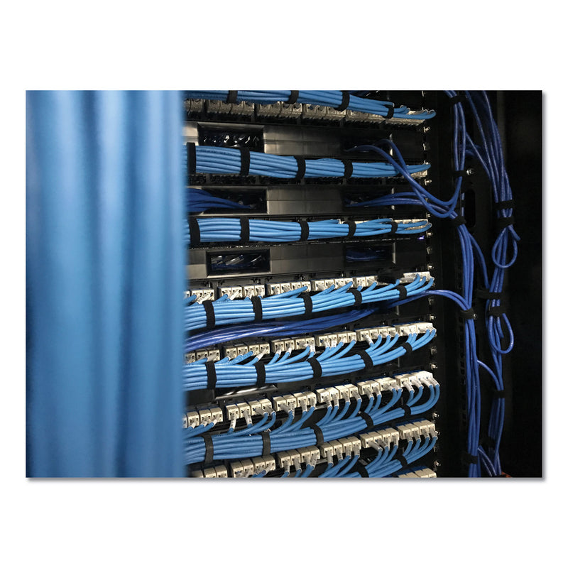 VELCRO ONE-WRAP Pre-Cut Thin Ties, 0.5" x 8", Black, 50/Pack