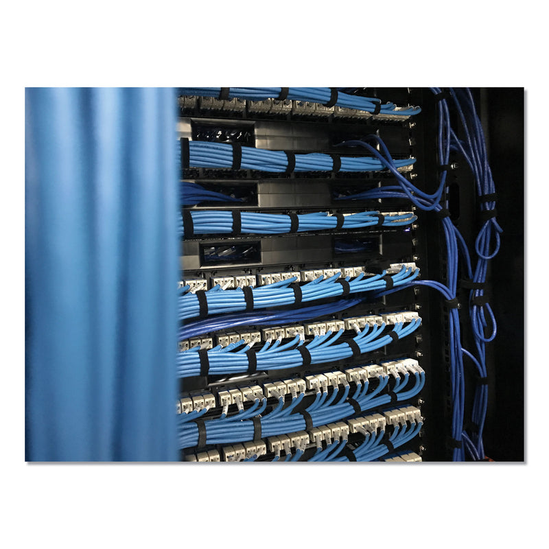 VELCRO ONE-WRAP Pre-Cut Thin Ties, 0.5" x 15", Black/Gray, 30/Pack