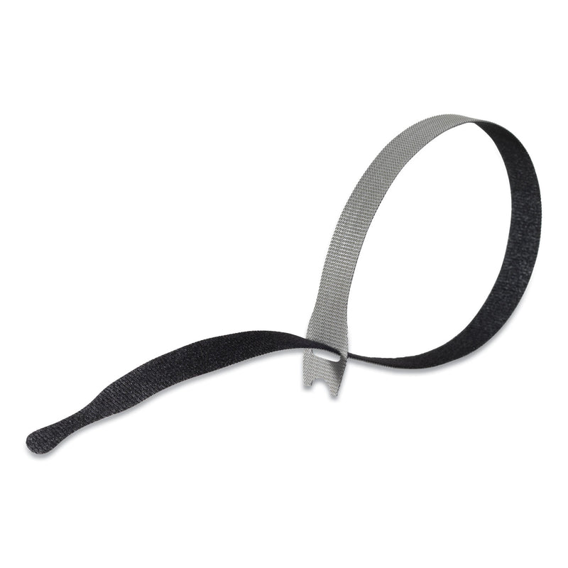 VELCRO ONE-WRAP Pre-Cut Thin Ties, 0.5" x 15", Black/Gray, 30/Pack
