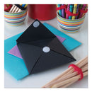 VELCRO Sticky-Back Fasteners, Removable Adhesive, 0.63" dia, Black, 15/Pack