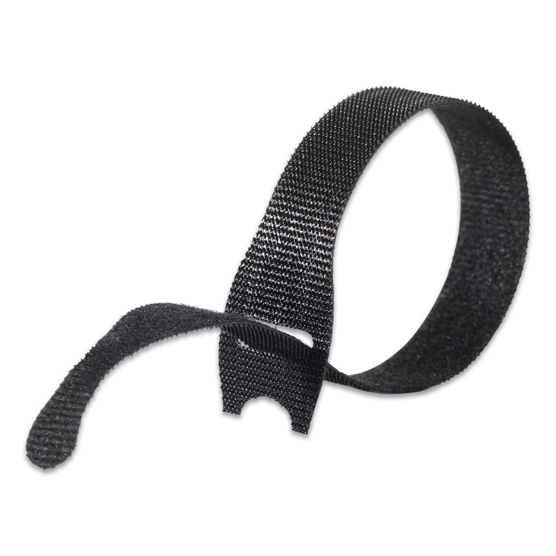 VELCRO ONE-WRAP Pre-Cut Thin Ties, 0.5" x 8", Black/Gray, 50/Pack